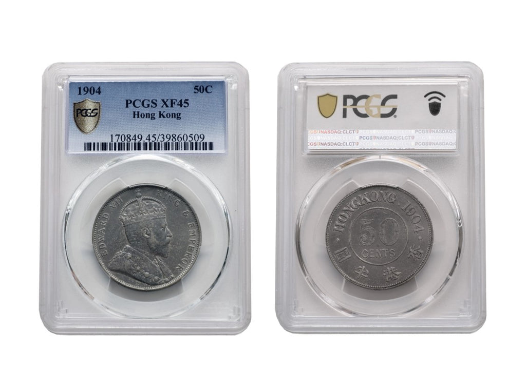 Hong Kong Edward VII 1904 Silver 50 Cents PCGS XF 45
