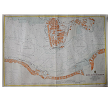 Original Vintage Large 1960's map of Hong Kong Harbour 