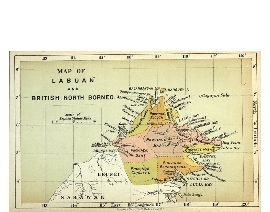 Map of Labuan and British North Borneo c. 1881