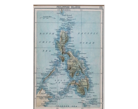 Philippines Vintage Original Map 1909