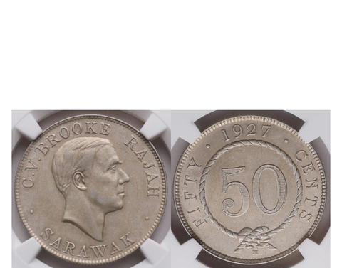 Straits Settlements George V 1927 10 Cents PCGS MS 65
