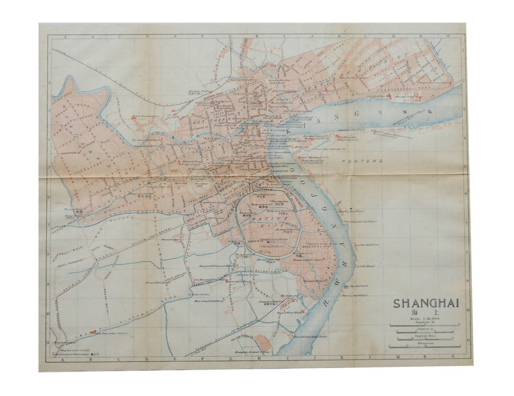 Original | China Shanghai MAP 1915 - tradersofhongkong