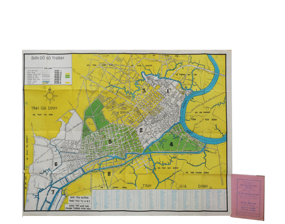Original | Saigon Vietnam (modern day Ho Chi Minh City) 1966 map